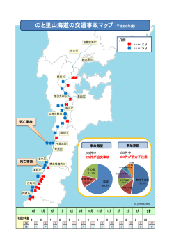 のと里山海道の交通事故マップ（平成26年度）