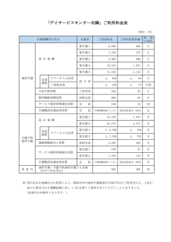 「デイサービスセンター有隣」ご利用料金表