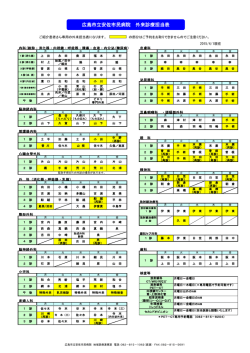外来診療担当一覧表