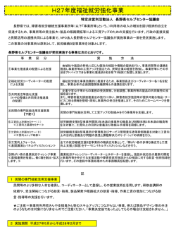 H27年度福祉就労強化事業 - 長野県セルプセンター協議会