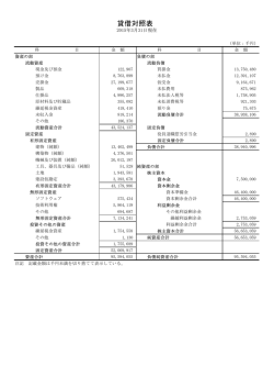 第1期（2014年度）貸借対照表および損益計算書
