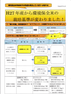 H27年産から環境保全米の栽培基準が変わりました!