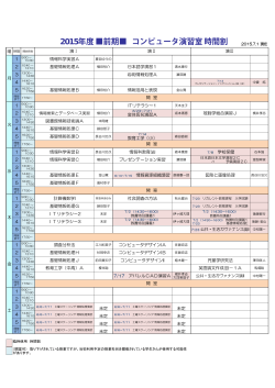 情報科学実習A 1 基礎情報処理A 日本語学演習1 2 応用情報処理A 3