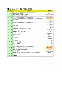 ミャンマー旅行の計画