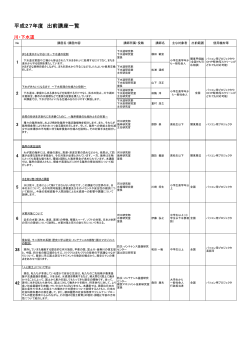 平成27年度 出前講座一覧