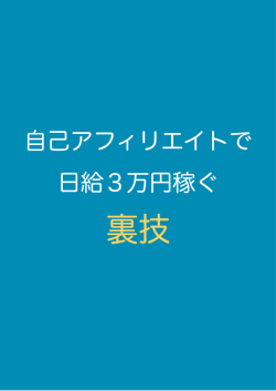 自己アフィリエイトで 日給3万円稼ぐ
