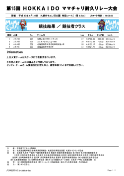 第15回 HOKKAIDO ママチャリ耐久リレー大会