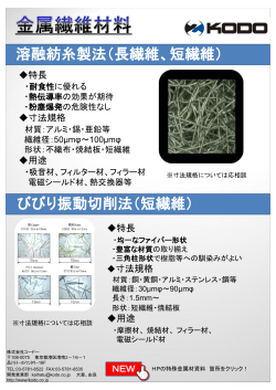 溶融紡糸製法（長繊維、短繊維） びびり振動切削法（短繊維）