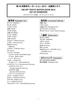 カロッツェリア Carrozzeria 第 44 回東京モーターショー2015 出展者