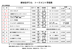 新杉田ボウル トーナメント予定表