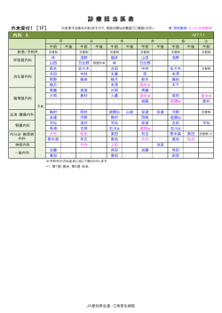 診 療 担 当 医 表