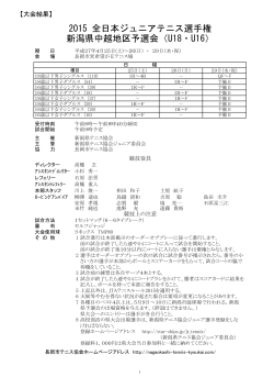 2015 全日本ジュニアテニス選手権 新潟県中越地区