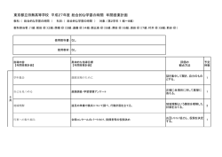 東京都立田無高等学校 平成27年度 総合的な学習の時間 年間授業計画