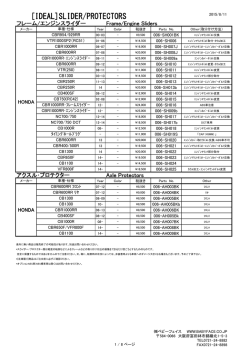 フレームスライダー/アクスルプロテクター適合一覧