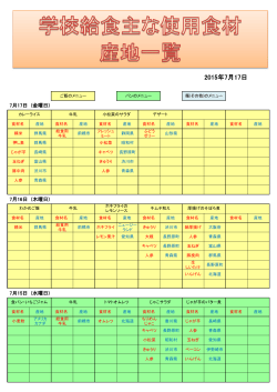 学校給食主な産地一覧(PDF文書)