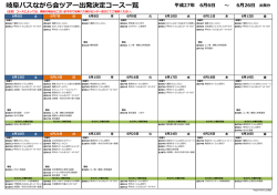 岐阜バスながら会ツアー出発決定コース一覧