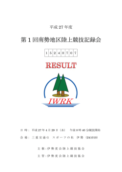 IW WRK RK - IWRK伊勢度会陸上競技協会