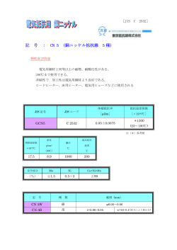 記 号 ： CN 5 (銅ニッケル抵抗線 5 種）