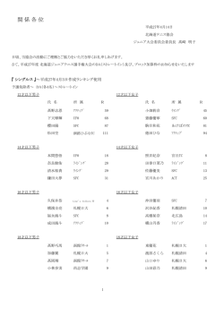 関 係 各 位 - 北海道テニス協会