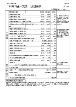 利用料金一覧表 （介護保険） - 健和会訪問看護ステーション