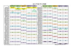 2015（平成27年）日程表
