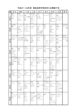 平成27～34年度 関東高等学校体育大会開催予定