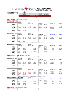 本船動静情報 2 http://www.sevenseas.co.jp/Schedule.html 《南ア
