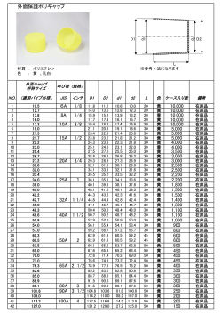 鋼管用外面保護ポリキャップ寸法図（PDF）