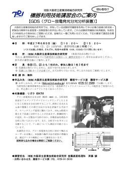 GDS（グロー放電発光分光分析装置） - 地方独立行政法人大阪府立産業