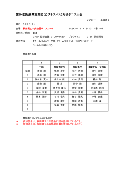 第54回秋田県実業団（ビジネスパル）対抗テニス大会