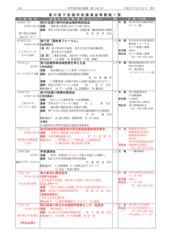 香川県下各種学術講演会等開催一覧 - 香川県医師会