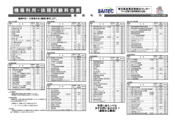料金表 - 埼玉県産業技術総合センター