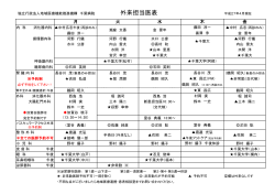 外来担当医表 - 千葉病院 | 地域医療機能推進機構