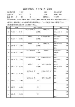 （日）篠崎Gイ面試合予定
