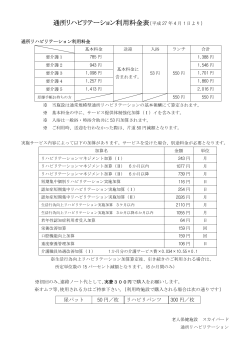 通所リハビリテーション利用料金表(平成 27 年 4 月 1 日より)
