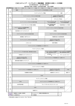 CMCAキャリア・コンサルタント養成講座 東京第36期コース日程表