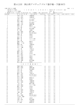 第42回 岡山県アマチュアゴルフ選手権・予選(OUT)