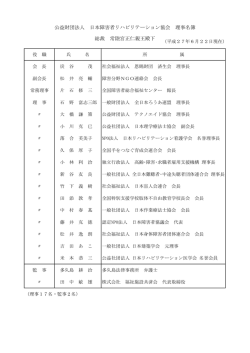 公益財団法人 日本障害者リハビリテーション協会 理事名簿 総裁 常陸宮