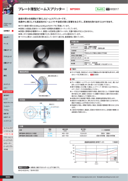 プレート薄型ビームスプリッター - OptoSigma Global Top