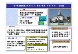 松下幸之助国際スカラシップ 第17期生 14－A11 山口匠 東京大学