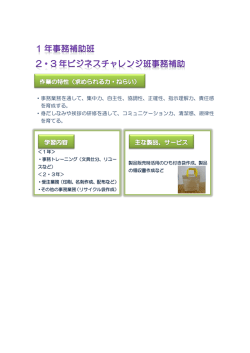 ・事務業務を通して、集中力、自主性、協調性、正確性、指示理解力