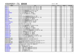 KRAMERケーブル 価格表