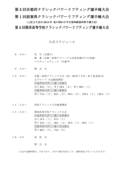 第 5 回京都府クラシックパワーリフティング選手権大会 第 1 回滋賀県