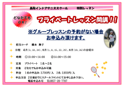 プライベートレッスン - 鳥取インドアテニススクール