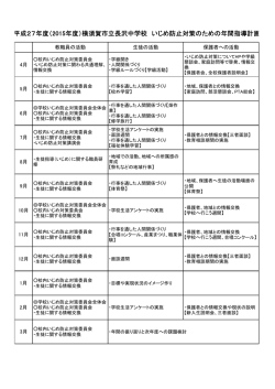 学校いじめ対策年間計画 - 横須賀市教育情報センター