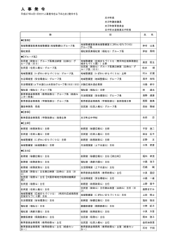 平成27年4月1日付人事発令（PDF：152KB）