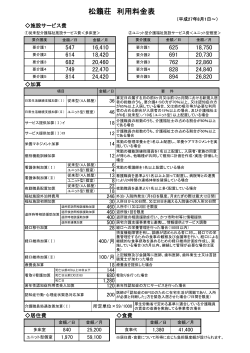 平成27年8月～ 松籟荘入居サービス利用料金（PDF）