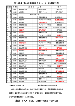 1部組み合わせ日程表 - 徳島県サッカー協会
