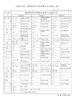 平成27年度 静岡県高等学校各種大会日程表（案）