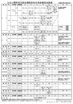公立小野町地方綜合病院各科外来診療担当医表